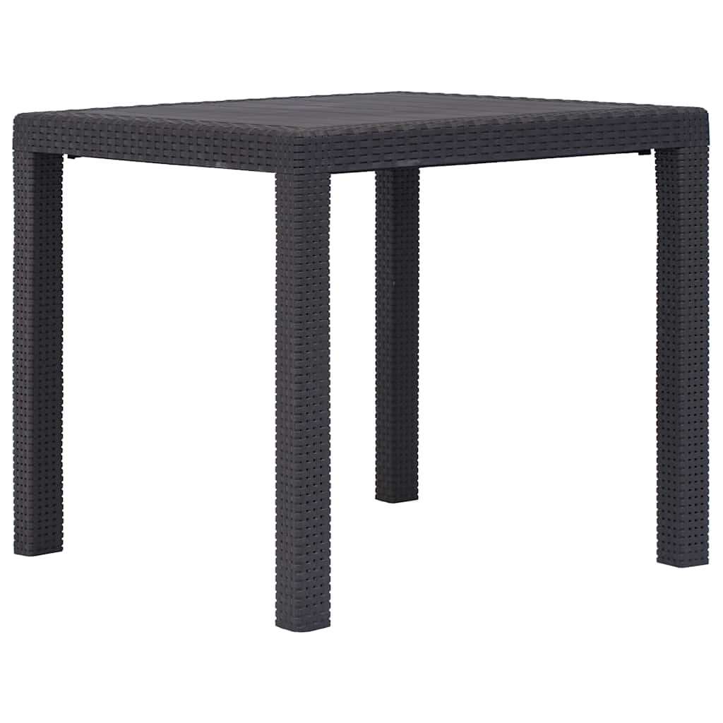 45603 vidaXL Garden Table Brown 79x79x72 cm Plastic Rattan Look
