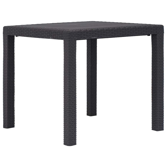 45603 vidaXL Garden Table Brown 79x79x72 cm Plastic Rattan Look