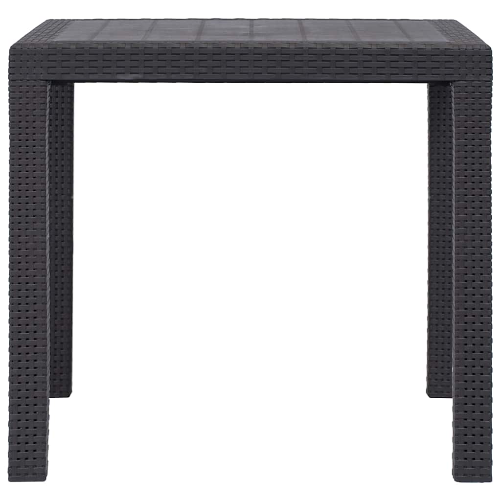 45603 vidaXL Garden Table Brown 79x79x72 cm Plastic Rattan Look