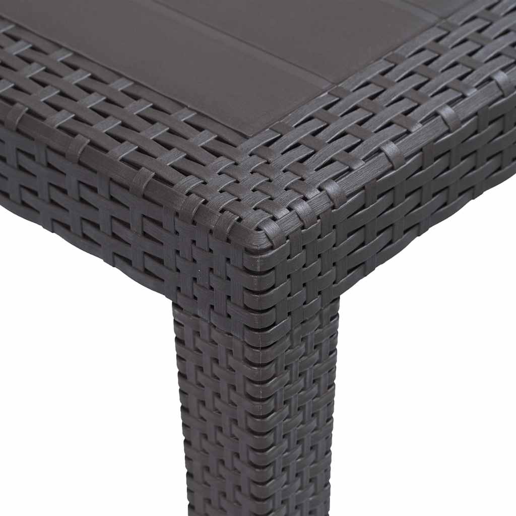 45603 vidaXL Garden Table Brown 79x79x72 cm Plastic Rattan Look