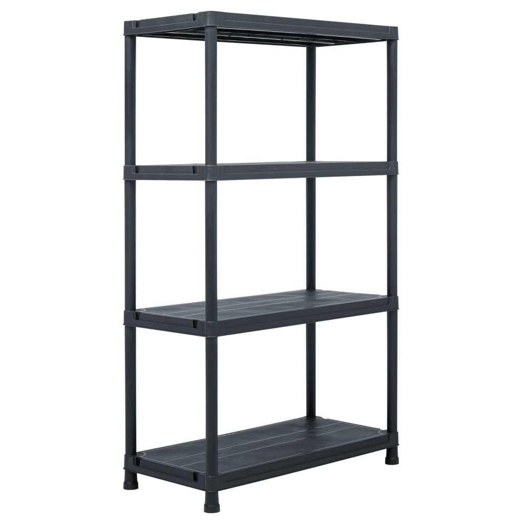 vidaXL Storage Shelf Rack Black 200 kg 80x40x138 cm Plastic