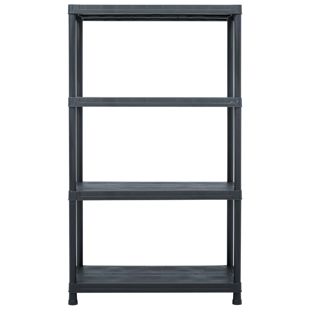 vidaXL Storage Shelf Rack Black 200 kg 80x40x138 cm Plastic