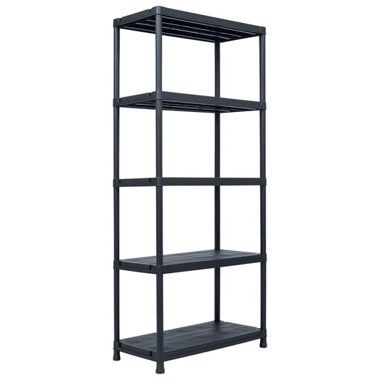 vidaXL Storage Shelf Rack Black 500 kg 90x60x180 cm Plastic