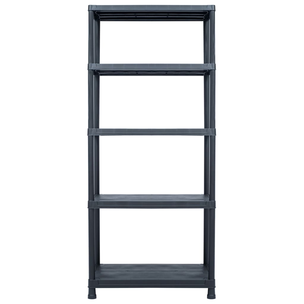 vidaXL Storage Shelf Rack Black 500 kg 90x60x180 cm Plastic