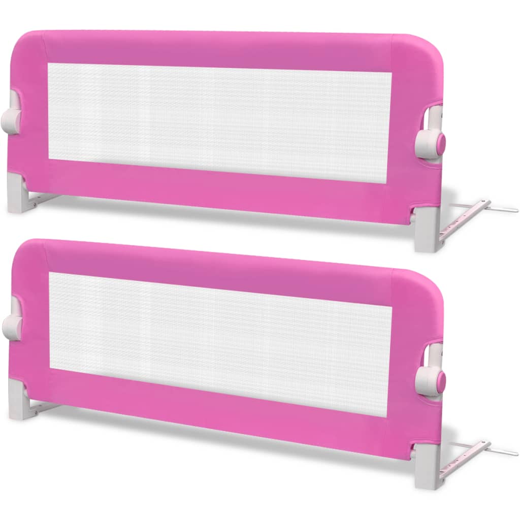 vidaXL Toddler Safety Bed Rail 2 pcs Pink 102x42 cm