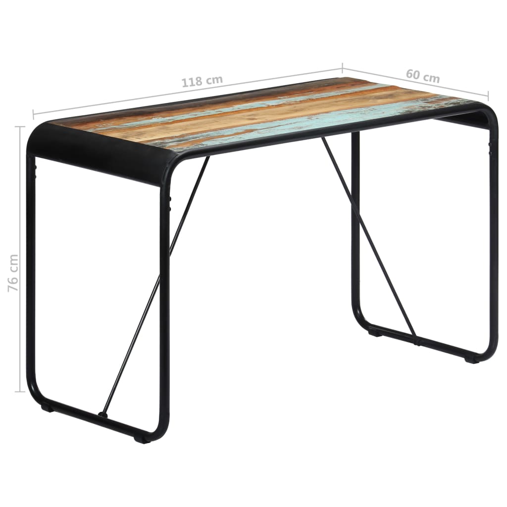 vidaXL Dining Table 118x60x76 cm Solid Reclaimed Wood