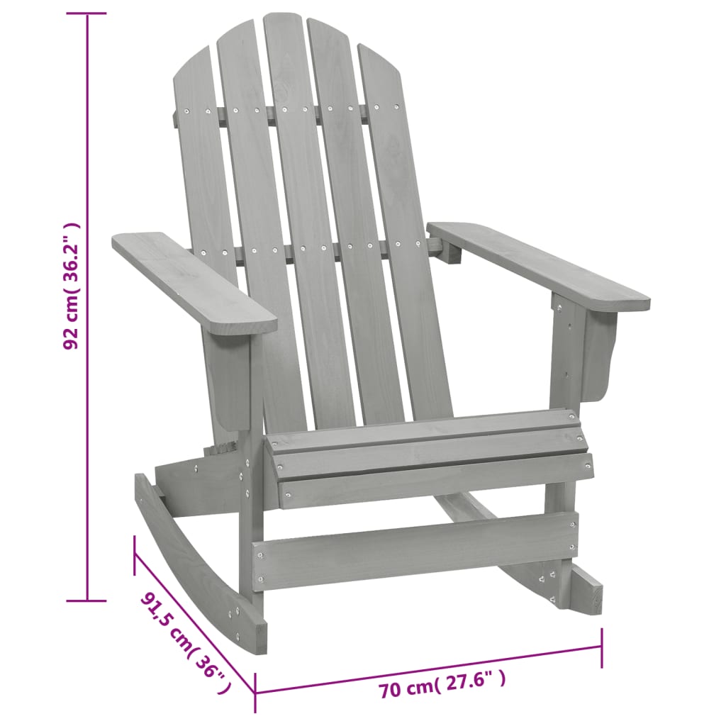 vidaXL Garden Rocking Chair Wood Grey