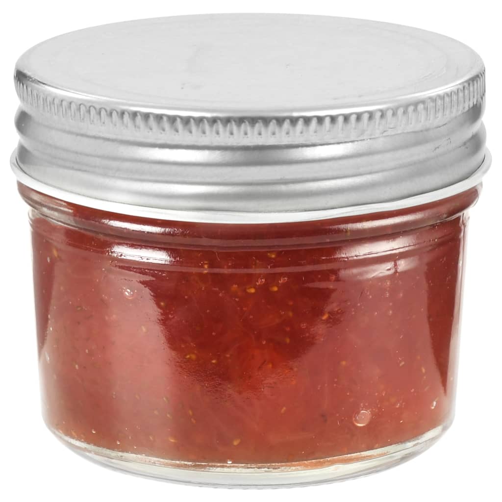 Glass Jam Jars with Silver Lids 96 pcs 110 ml