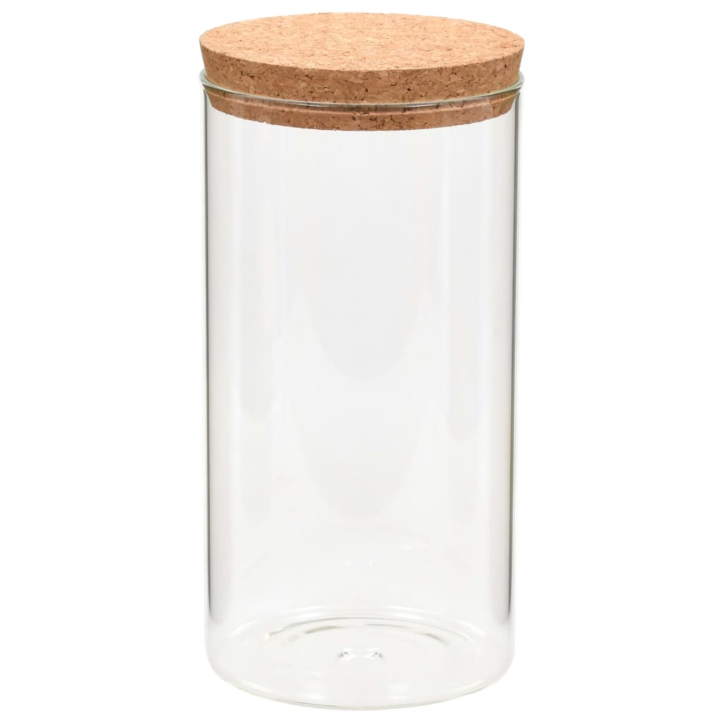 vidaXL Storage Glass Jars with Cork Lid 6 pcs 1100 ml