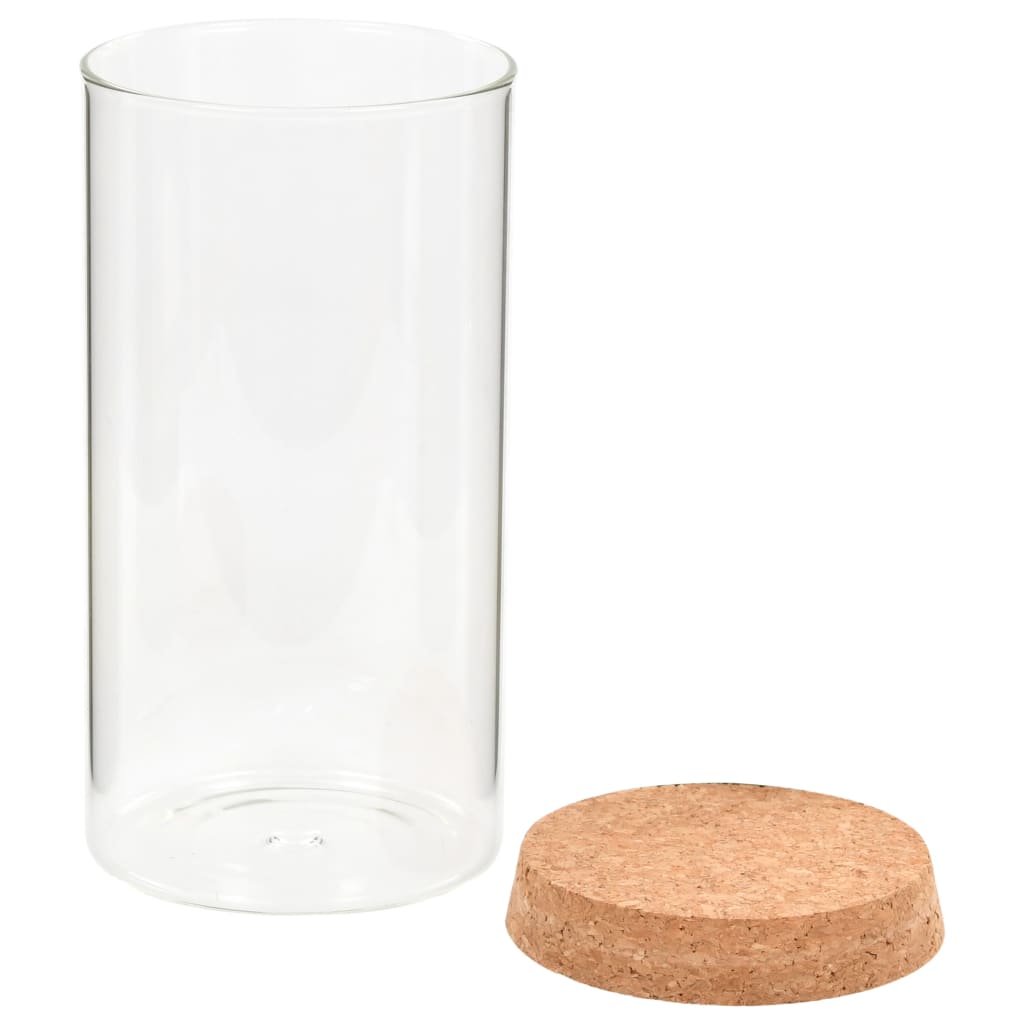 vidaXL Storage Glass Jars with Cork Lid 6 pcs 1100 ml