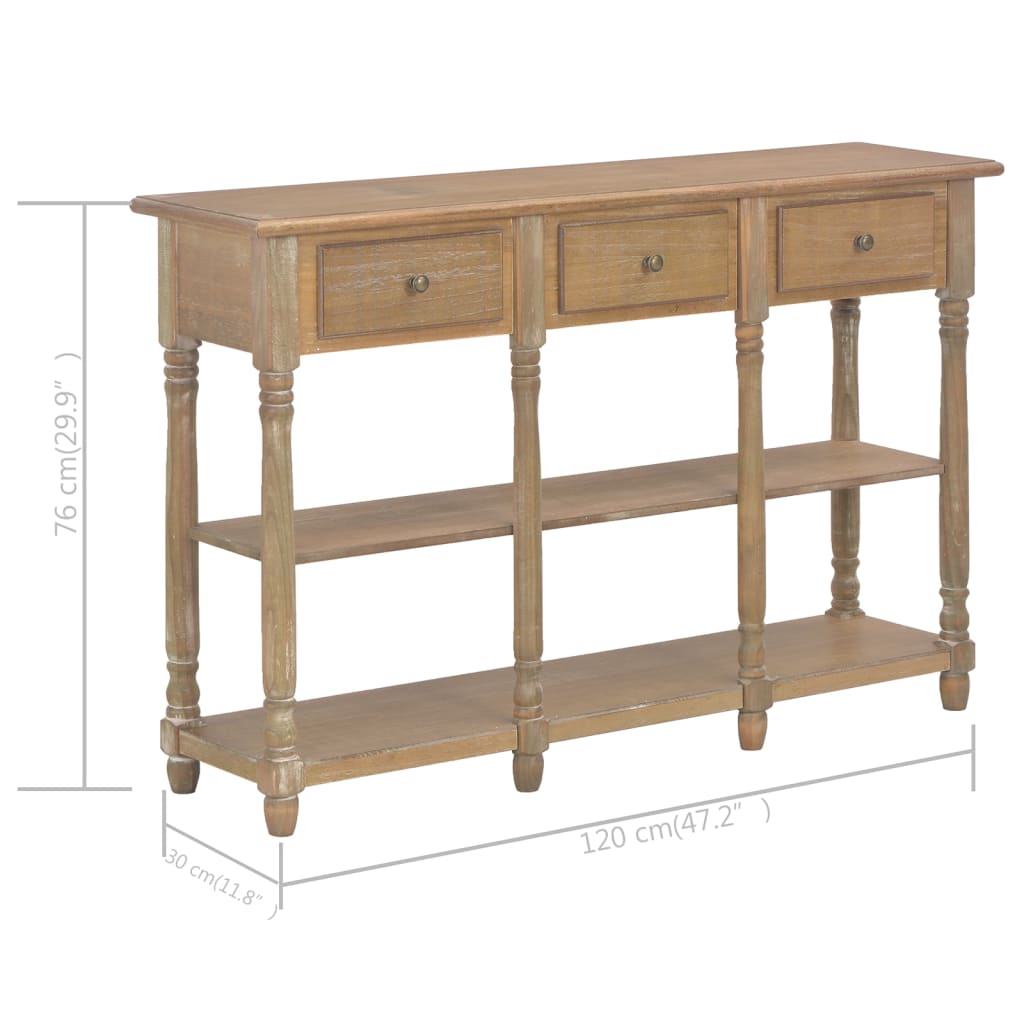 vidaXL Console Table 120x30x76 cm MDF