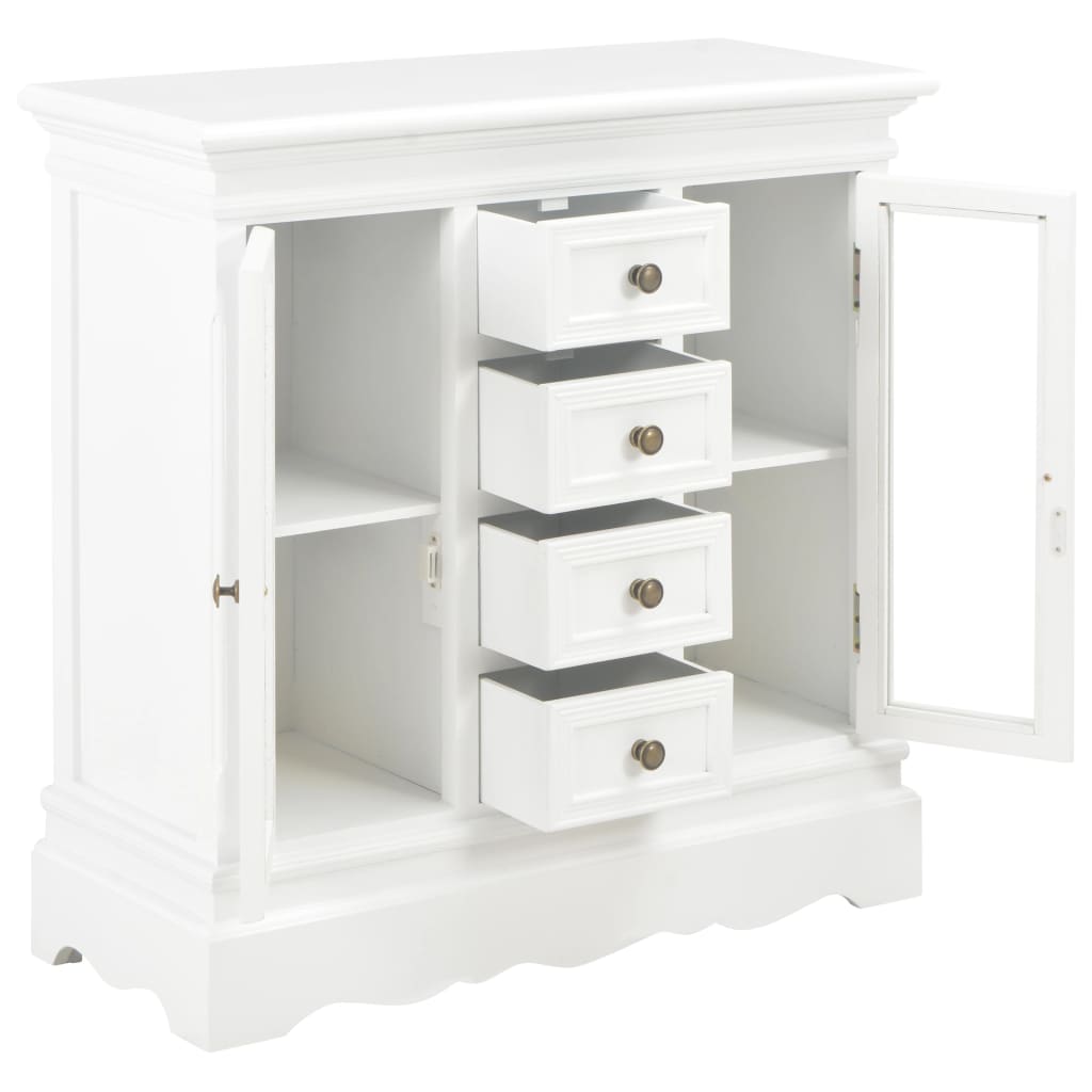 Sideboard White 70x28x70 cm Solid Pine Wood