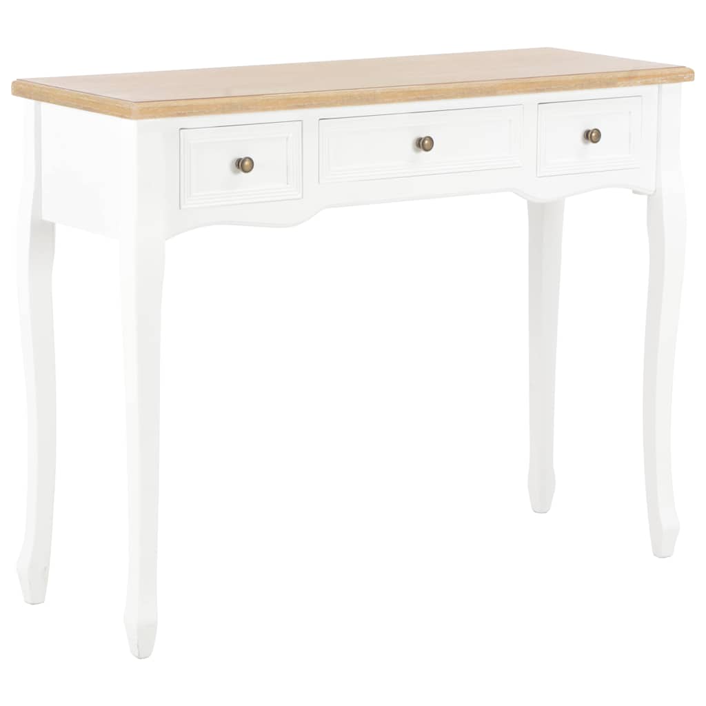 280044 vidaXL Dressing Console Table with 3 Drawers White