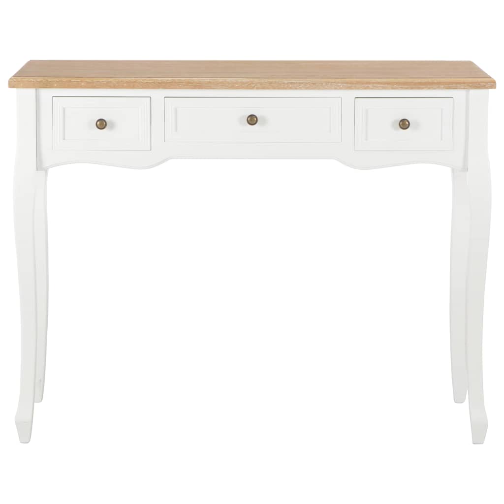 280044 vidaXL Dressing Console Table with 3 Drawers White