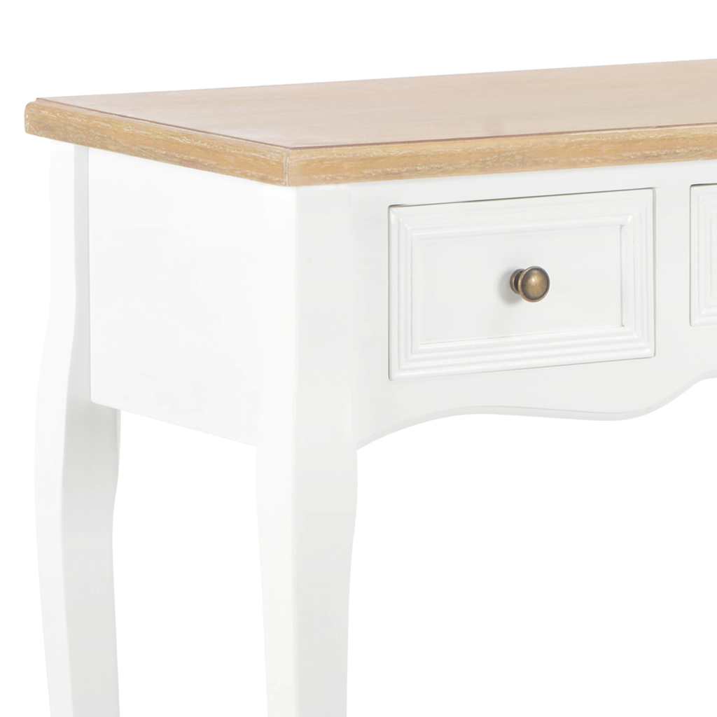 280044 vidaXL Dressing Console Table with 3 Drawers White