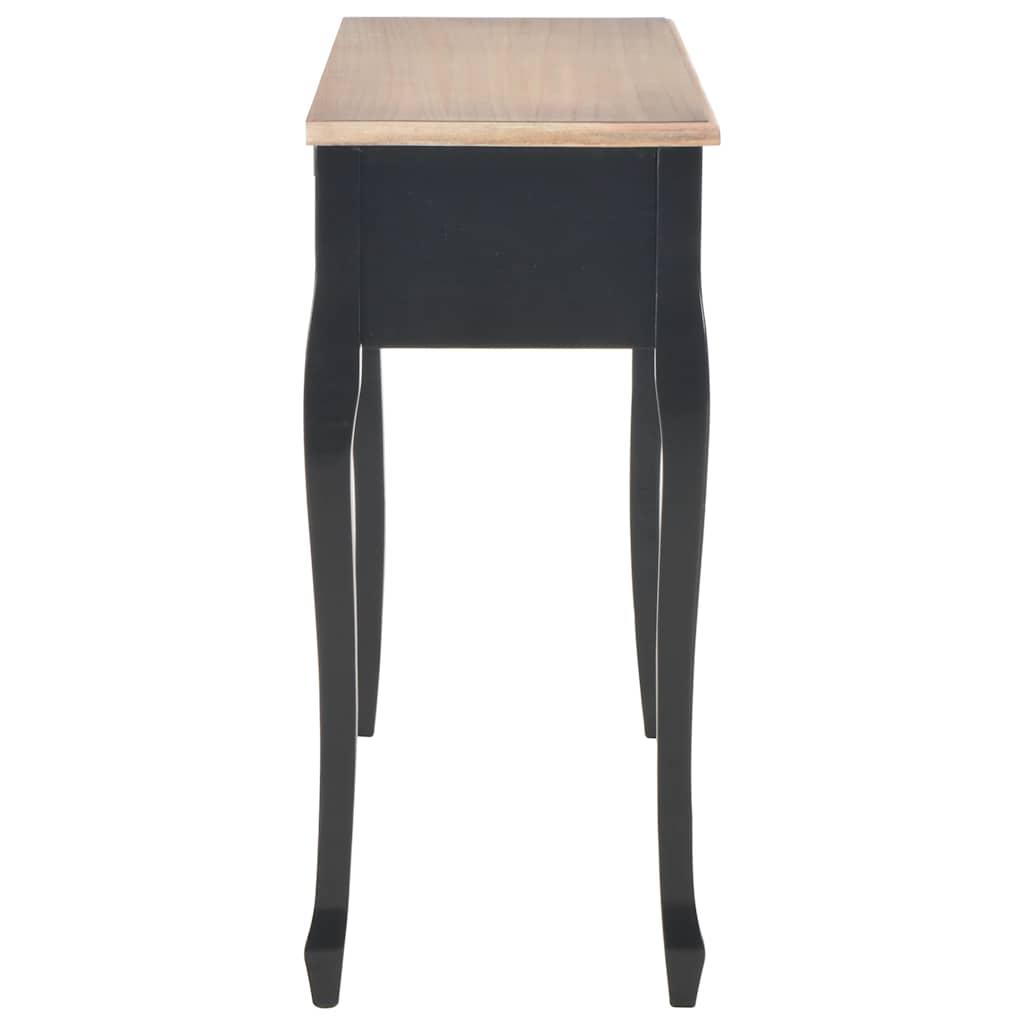 280046 vidaXL Dressing Console Table with 3 Drawers Black