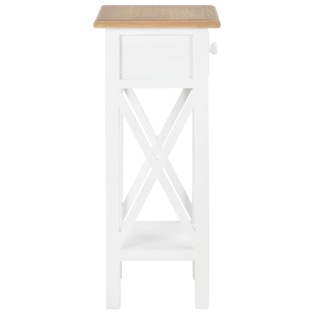 280057 vidaXL Side Table White 27x27x65,5 cm Wood