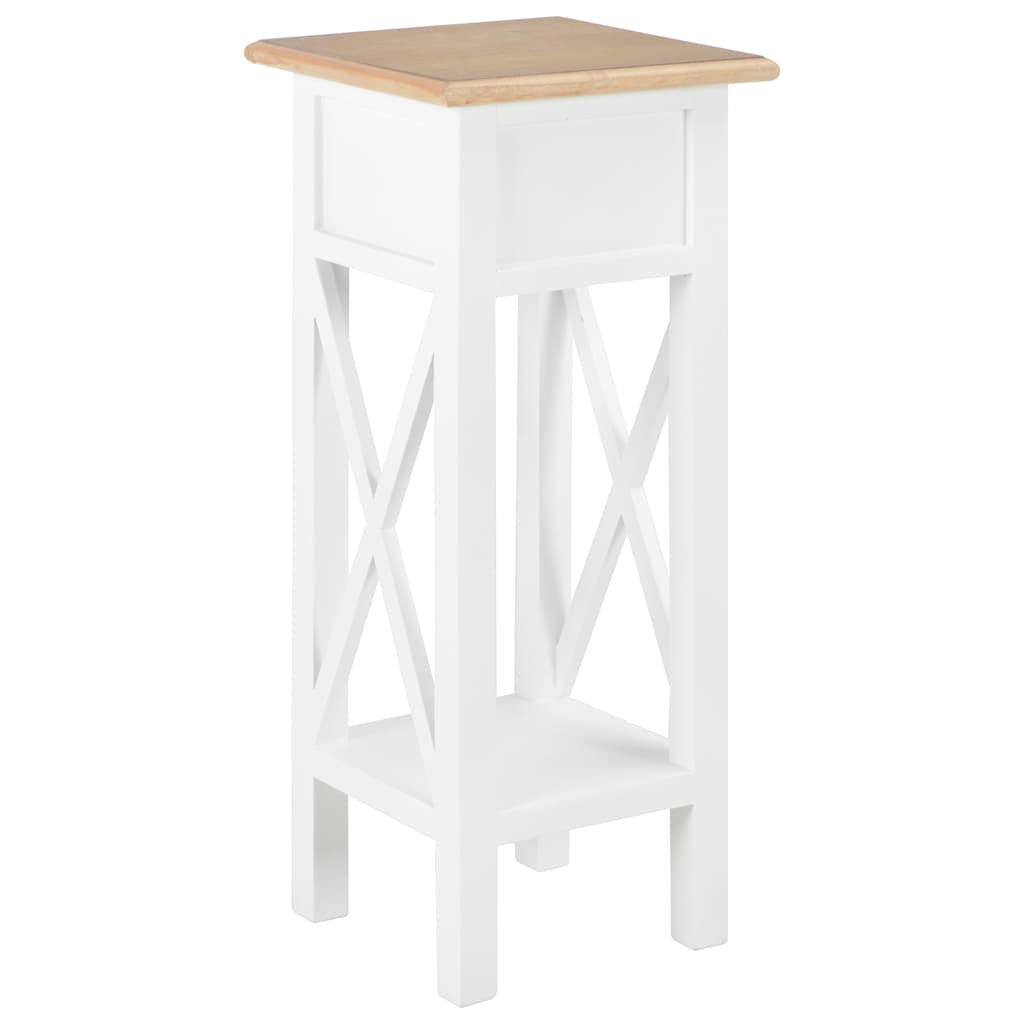 280057 vidaXL Side Table White 27x27x65,5 cm Wood