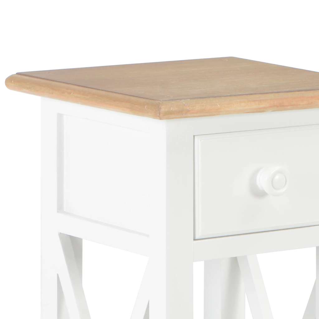 280057 vidaXL Side Table White 27x27x65,5 cm Wood