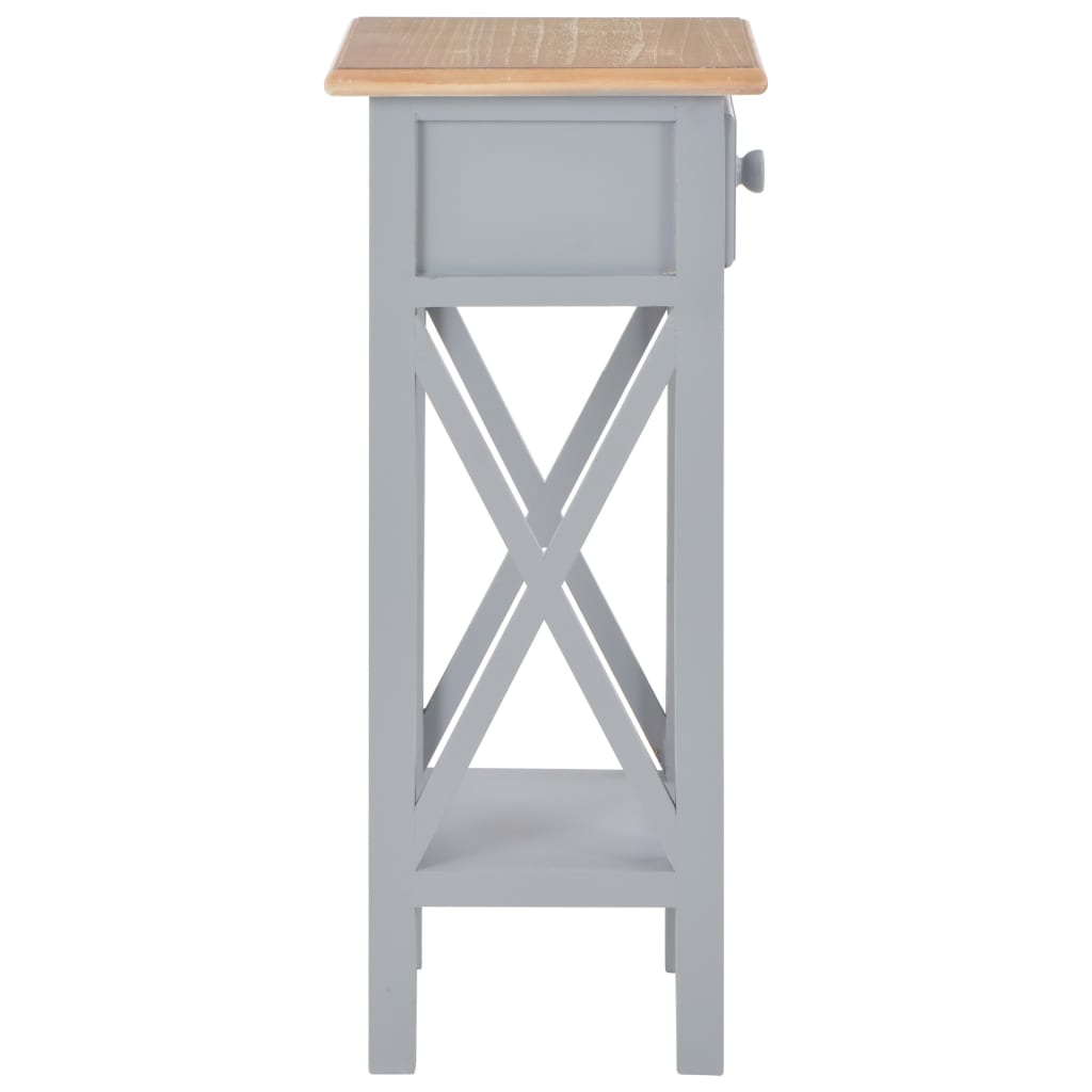 280058 vidaXL Side Table Grey 27x27x65,5 cm Wood