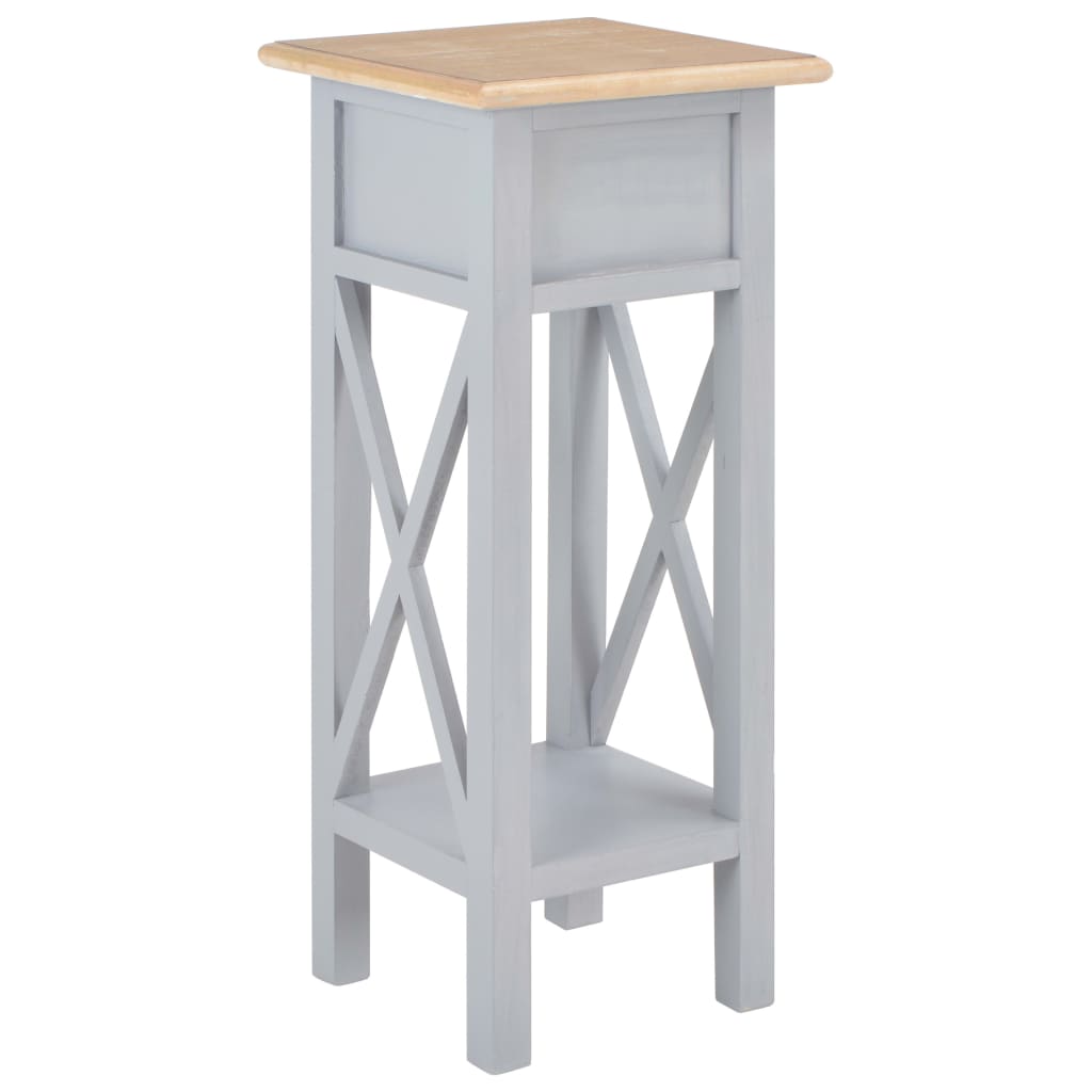 280058 vidaXL Side Table Grey 27x27x65,5 cm Wood