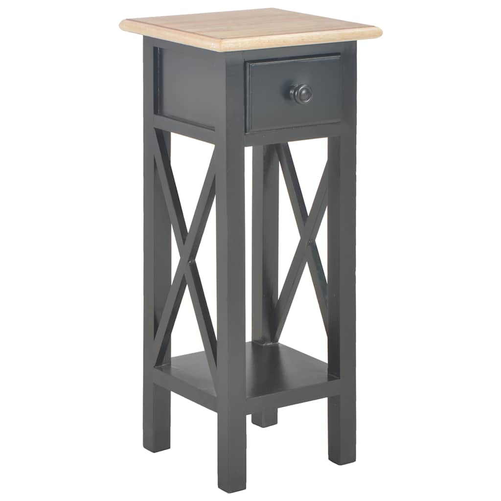 280059 vidaXL Side Table Black 27x27x65,5 cm Wood