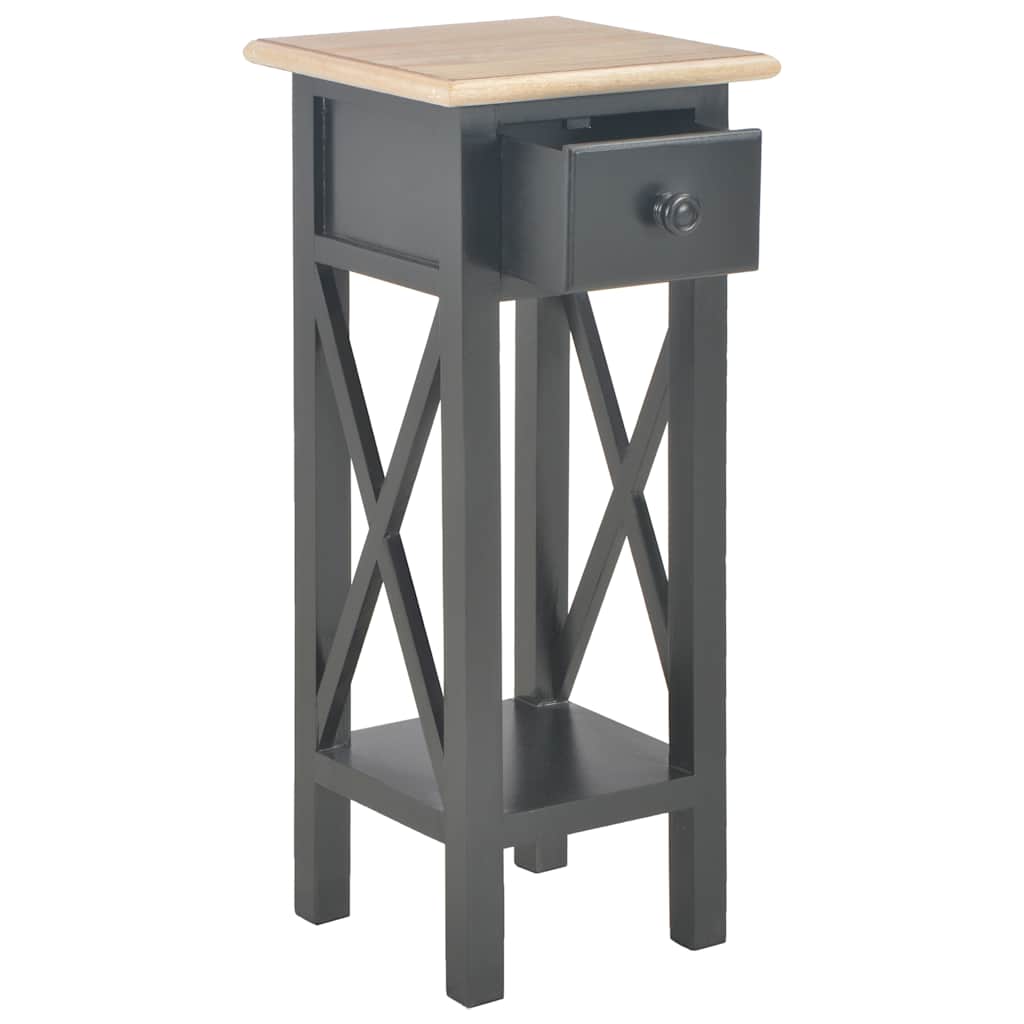 280059 vidaXL Side Table Black 27x27x65,5 cm Wood