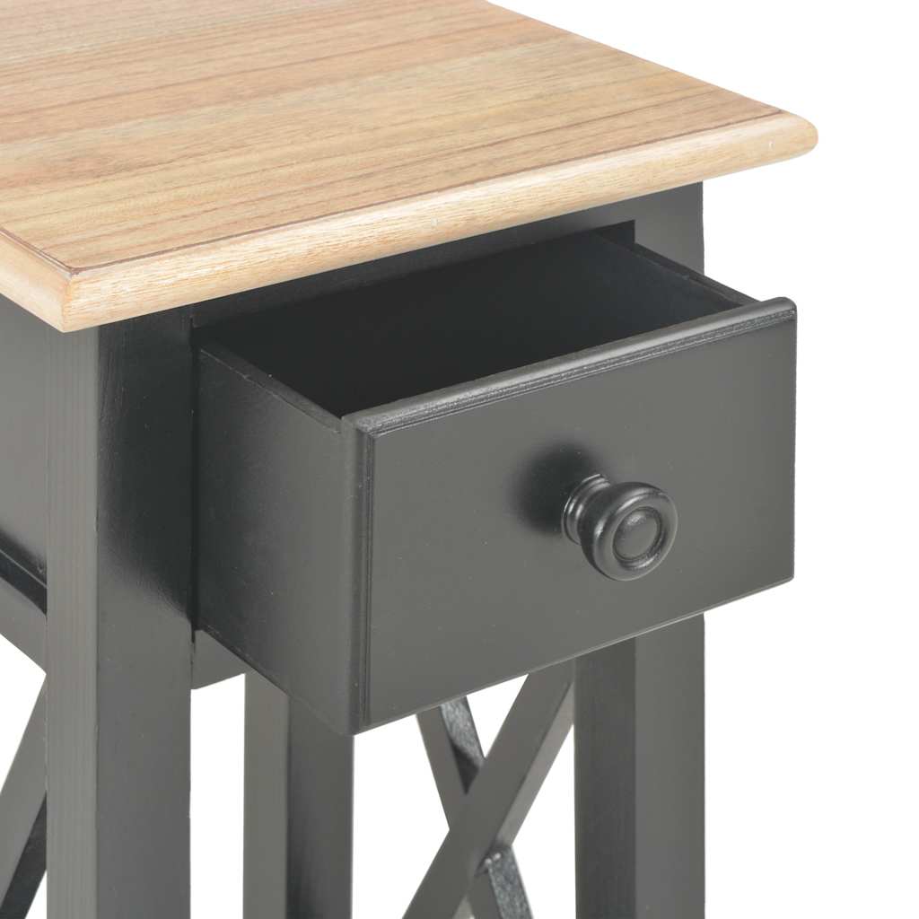 280059 vidaXL Side Table Black 27x27x65,5 cm Wood