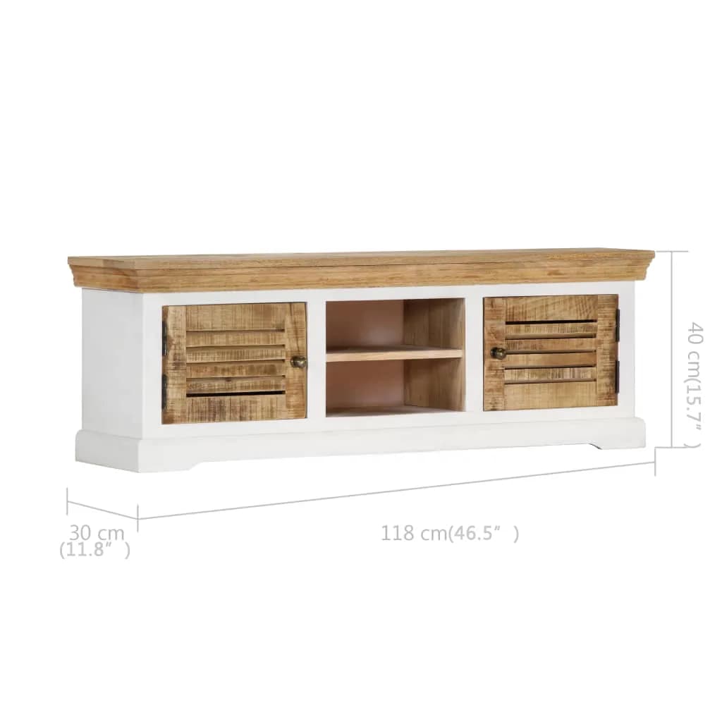 vidaXL TV Cabinet 118x30x40 cm Solid Mango Wood