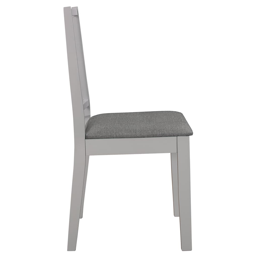 Dining Chairs with Cushions 2 pcs Grey Solid Wood
