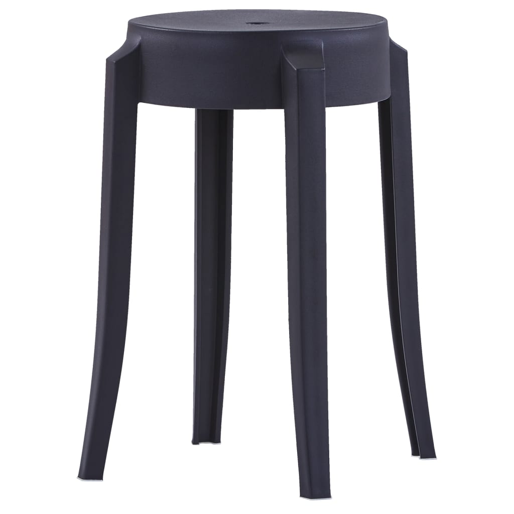 vidaXL Stackable Stools 4 pcs Black Plastic