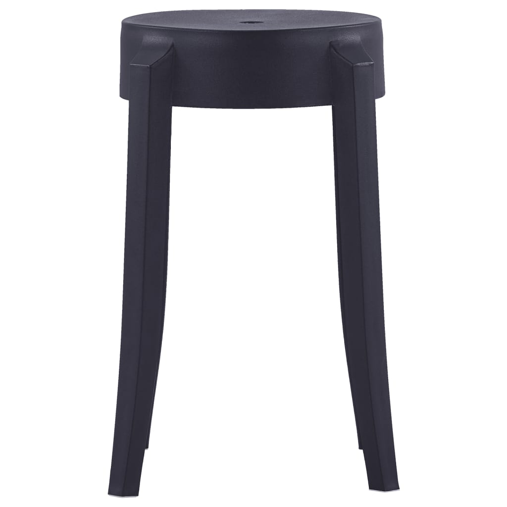 vidaXL Stackable Stools 4 pcs Black Plastic