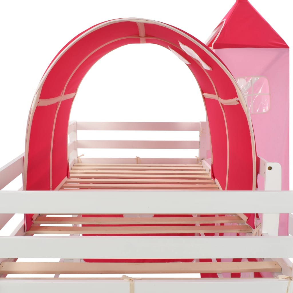 vidaXL Children's Loft Bed Frame with Slide Ladder Pinewood 208x230 cm