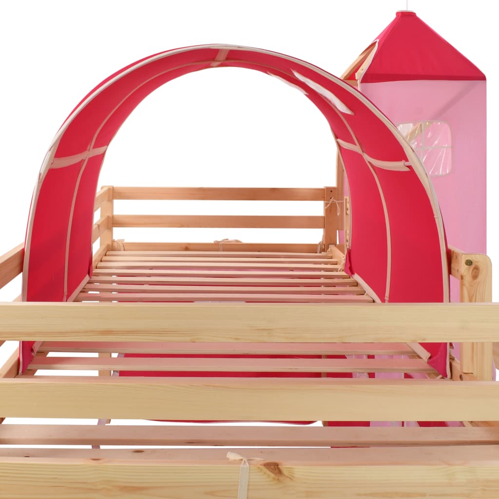 vidaXL Children's Loft Bed Frame with Slide & Ladder Pinewood 208x230cm