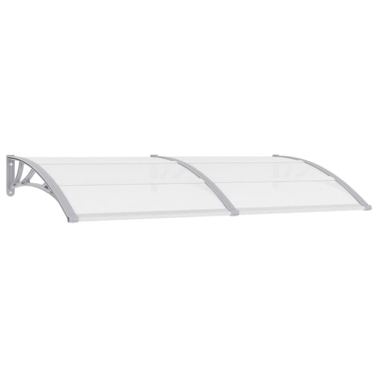 vidaXL Door Canopy Grey and Transparent 200x75 cm PC