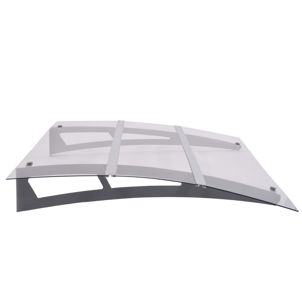 vidaXL Door Canopy Silver and Transparent 120x90 cm Polycarbonate