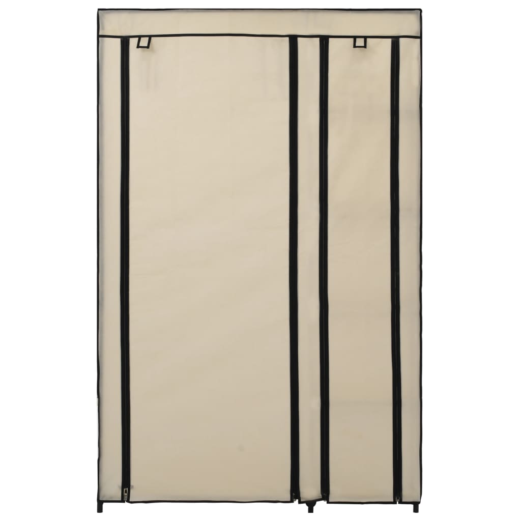 vidaXL Folding Wardrobe Cream 110x45x175 cm Fabric