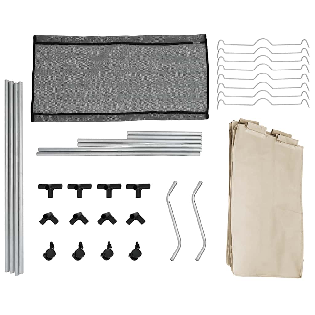 282428 vidaXL Laundry Sorter with 4 Bags Cream Steel