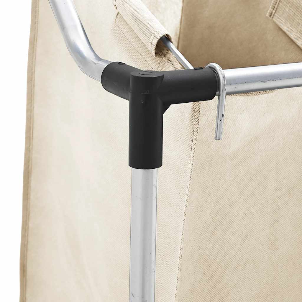 282428 vidaXL Laundry Sorter with 4 Bags Cream Steel