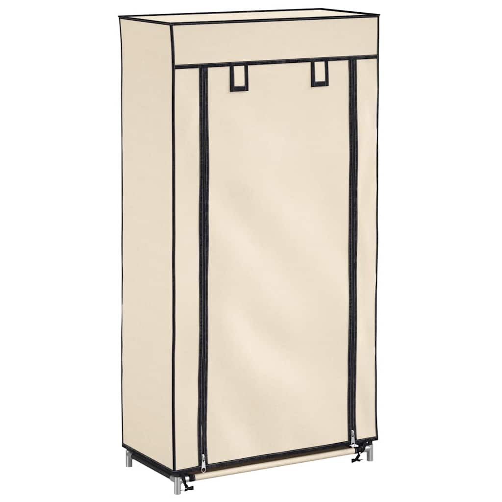 Shoe Cabinet with Cover Cream 58x28x106 cm Fabric