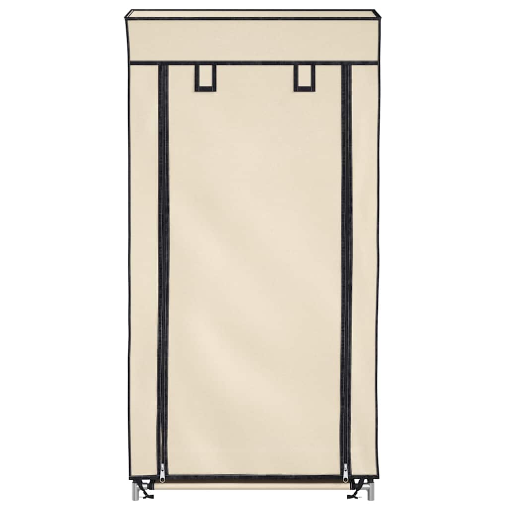 Shoe Cabinet with Cover Cream 58x28x106 cm Fabric