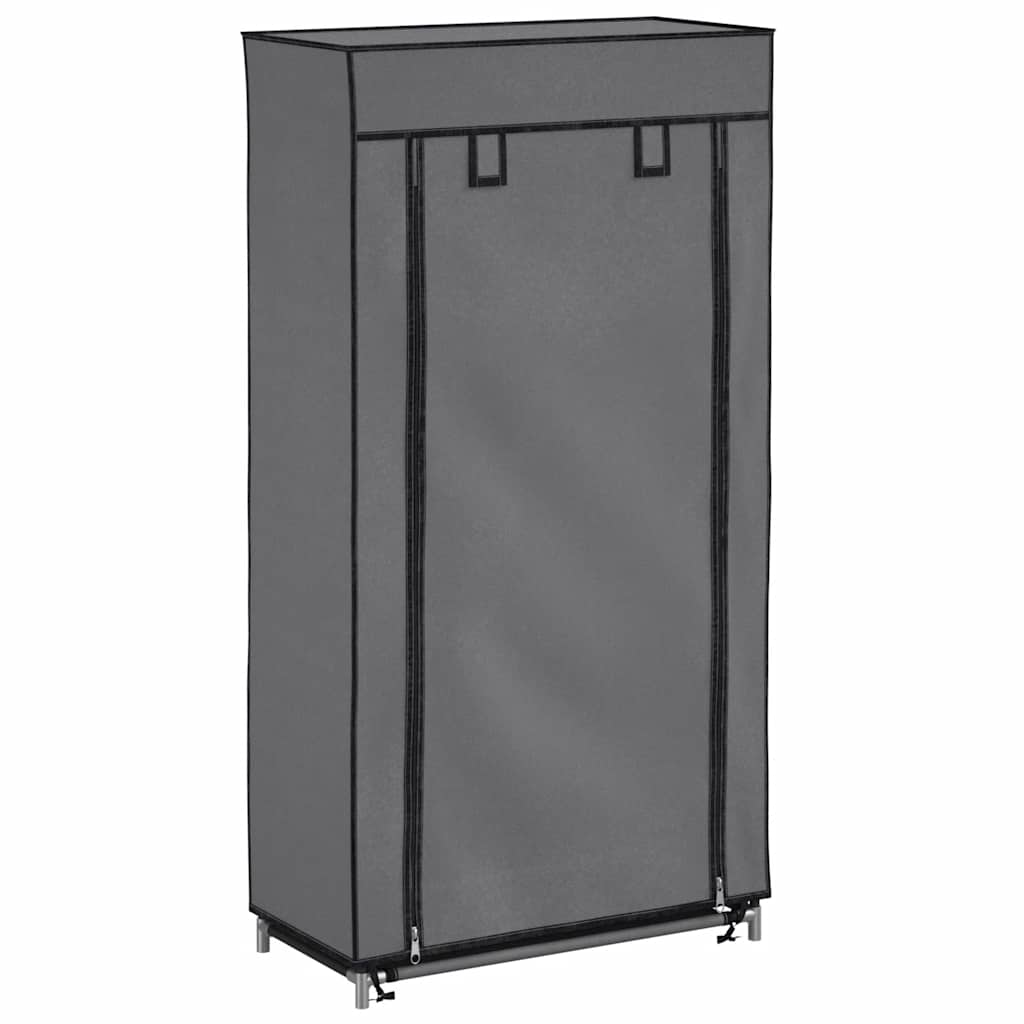 Shoe Cabinet with Cover Grey 58x28x106 cm Fabric