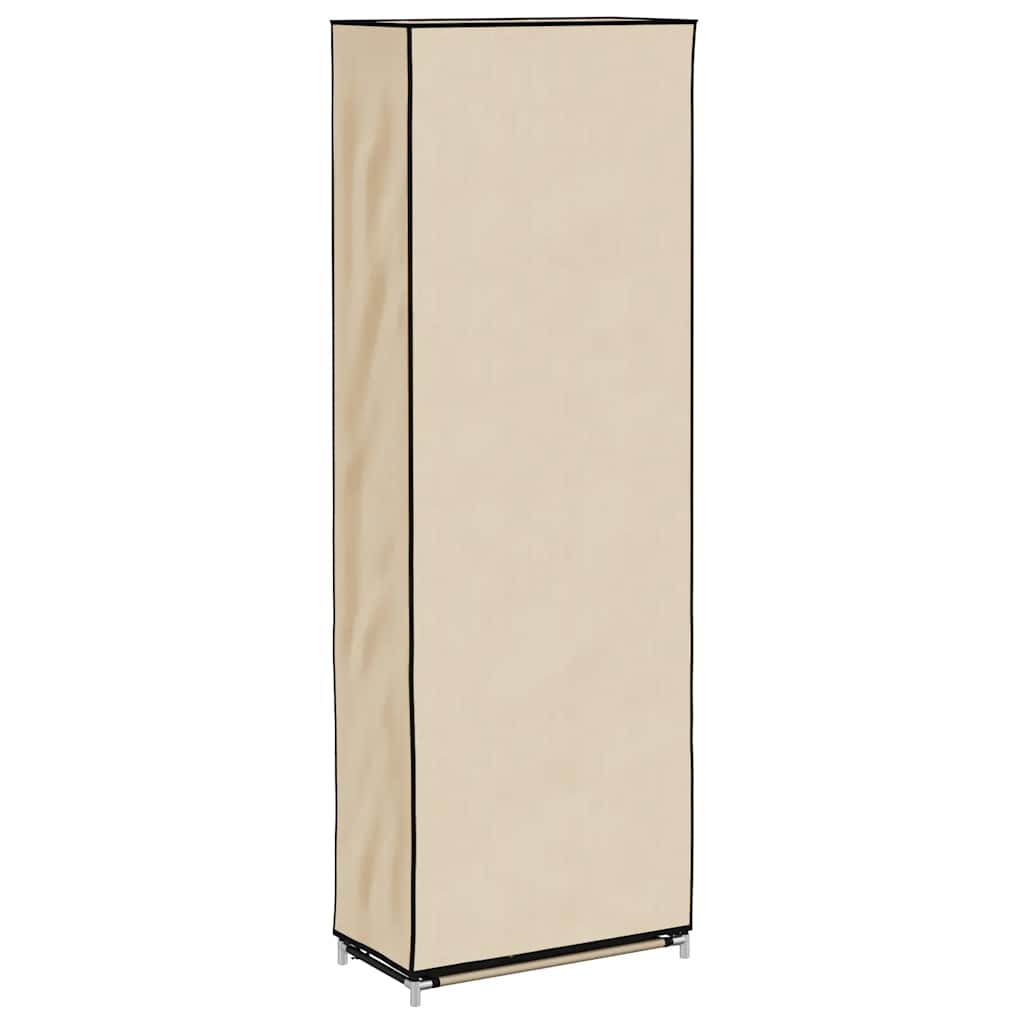Shoe Cabinet with Cover Cream 57x29x162 cm Fabric