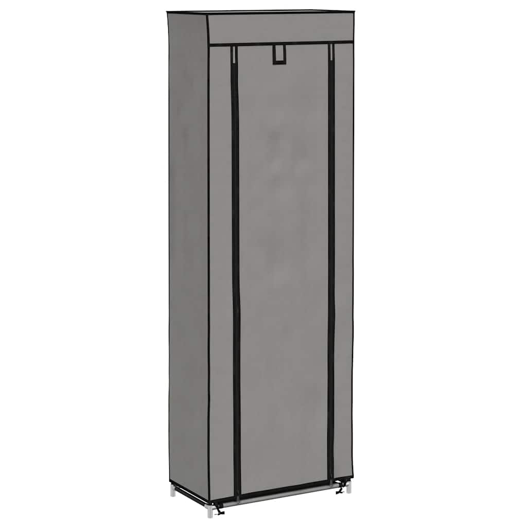 Shoe Cabinet with Cover Grey 57x29x162 cm Fabric