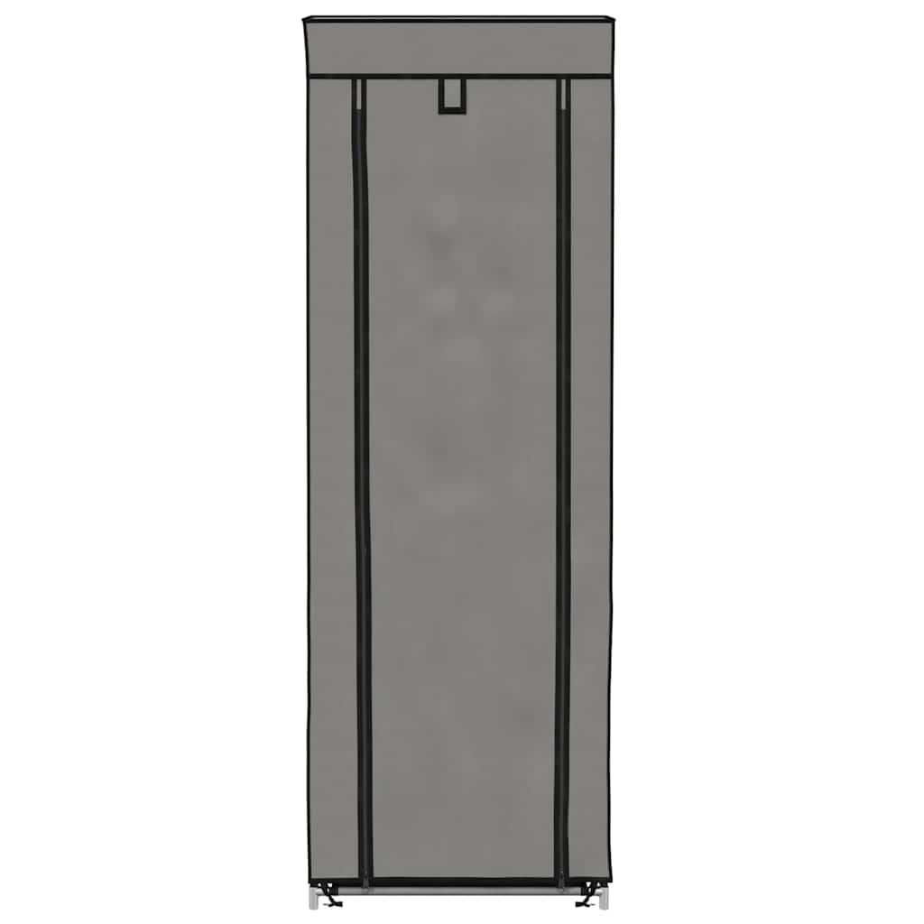 Shoe Cabinet with Cover Grey 57x29x162 cm Fabric