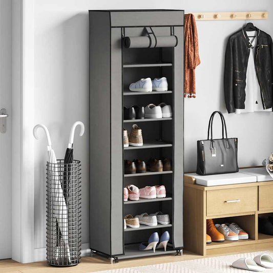 Shoe Cabinet | Grey | Powder coated tubes and non-woven fabric | Medium