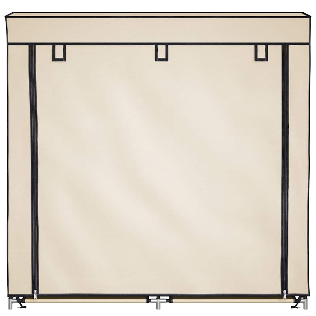 Shoe Cabinet with Cover Cream 115x28x110 cm Fabric