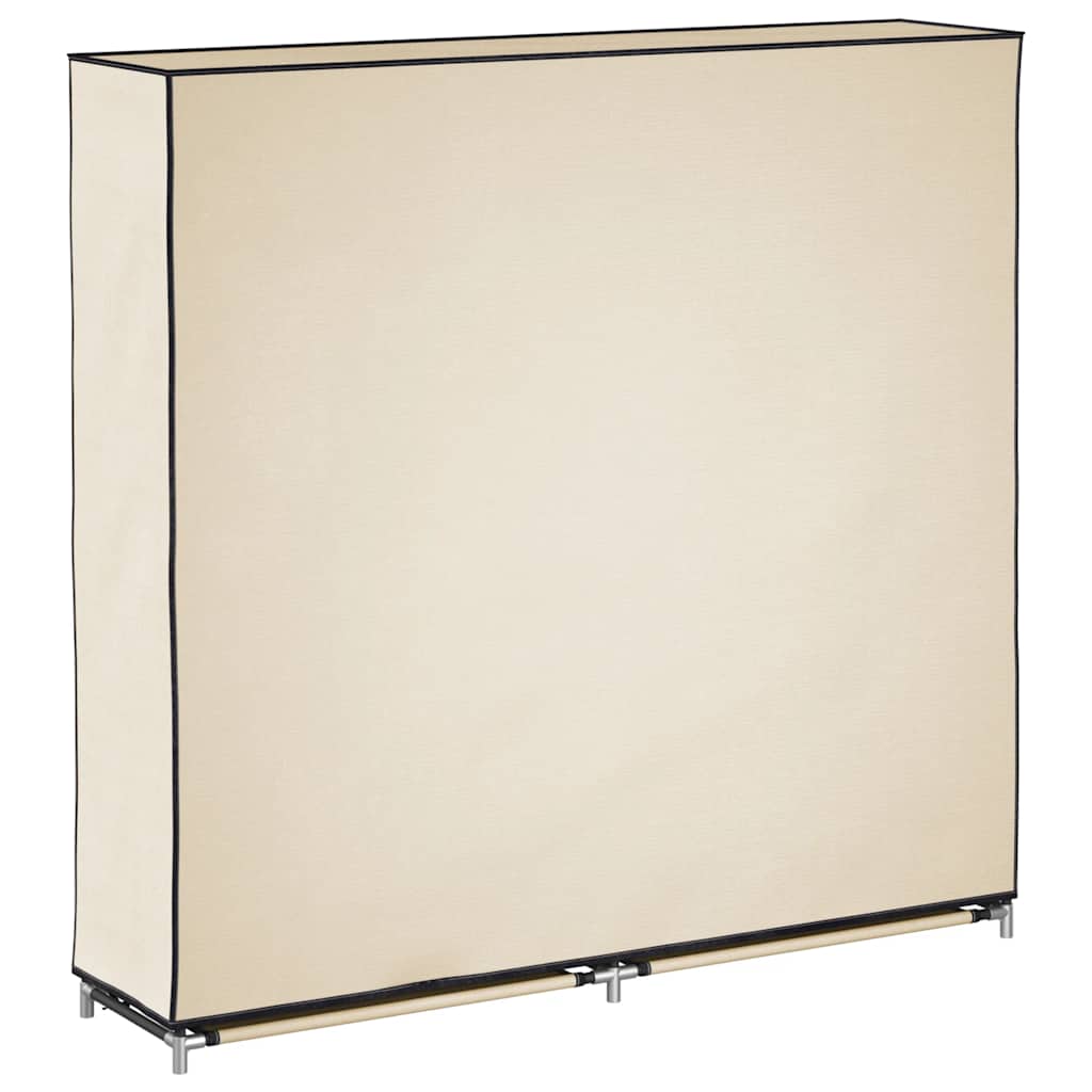 Shoe Cabinet with Cover Cream 115x28x110 cm Fabric