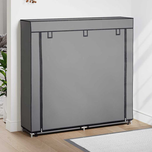 Shoe Cabinet with Cover Grey 115x28x110 cm Fabric