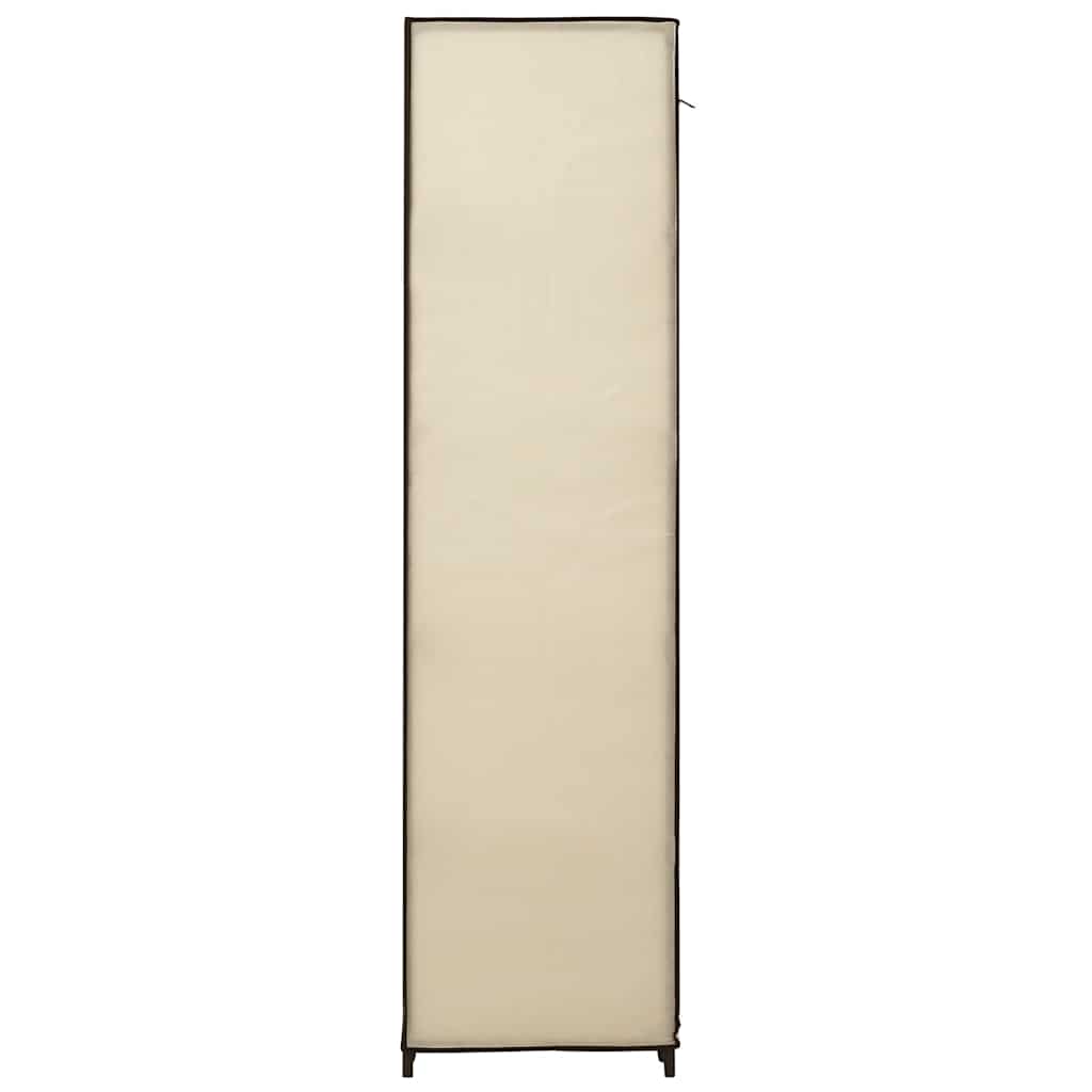 Wardrobe with Compartments and Rods Cream 150x45x176 cm Fabric